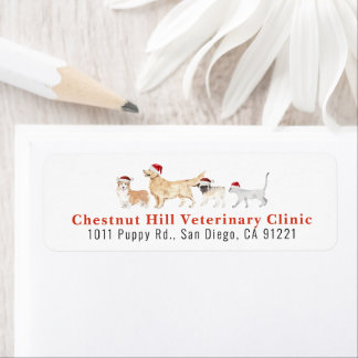 Étiquette Clinique vétérinaire entreprise pour animaux Noël 
