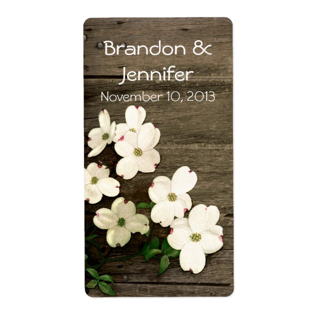 Étiquette Clôture rustique avec Fleurs Mariage Mini Étiquett (Devant)