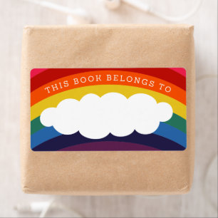 Étiquette Cloud arc-en-ciel rétro