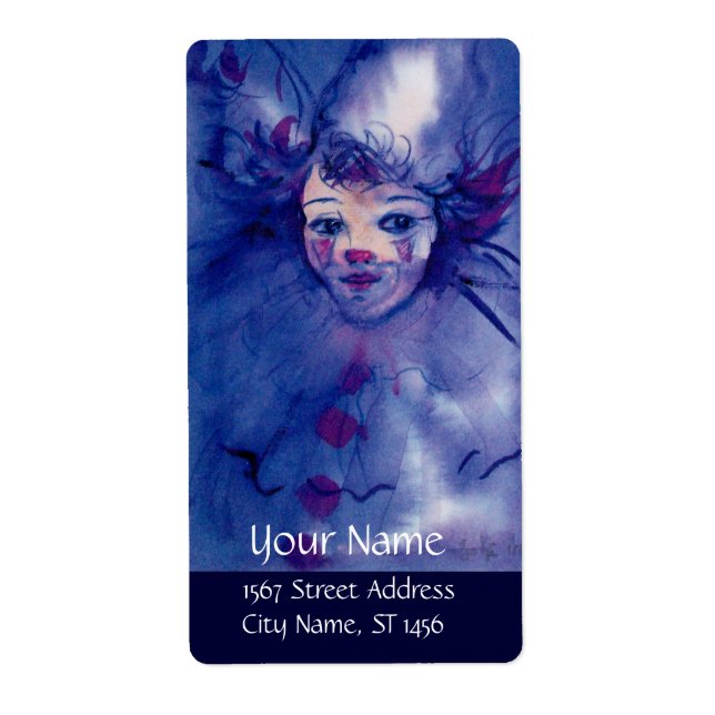 ÉTIQUETTE CLOWN DANS PURPLE (Devant)