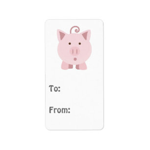 Étiquette Cochon mignon surpris