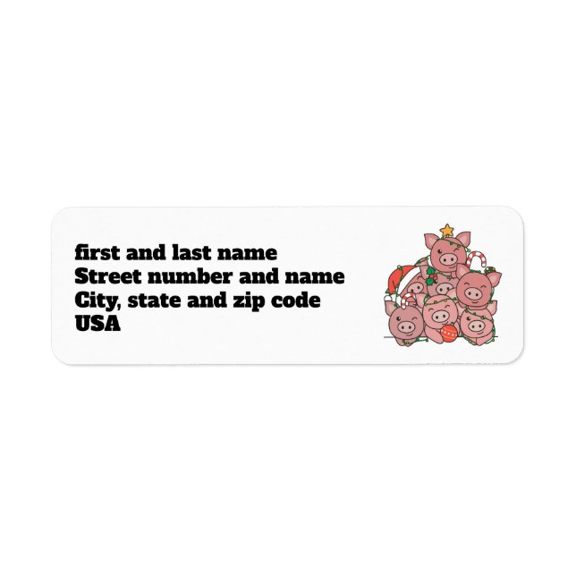 Étiquette Cochon Noël cochons joyeux Cochon Noël Tags cadeau (Devant)