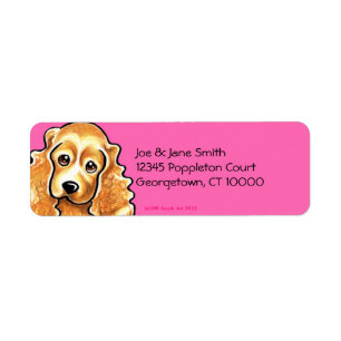 Étiquette Cocker Spaniel Hot Pink