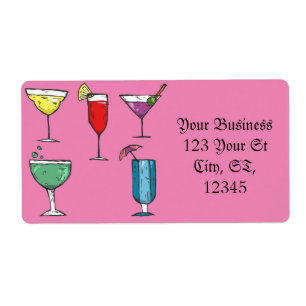 Étiquette Cocktail Boisson Assortiment Thunder_Cove