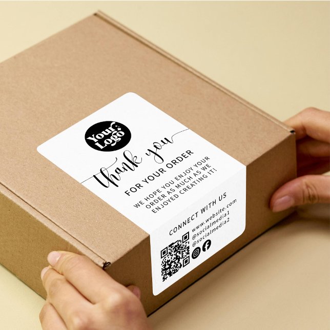 Étiquette Code d'expédition Logo QR Package White Box Seal É (Créateur téléchargé)