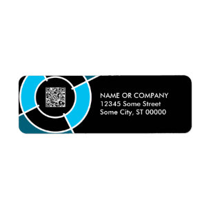 Étiquette code QR bleu bullseye