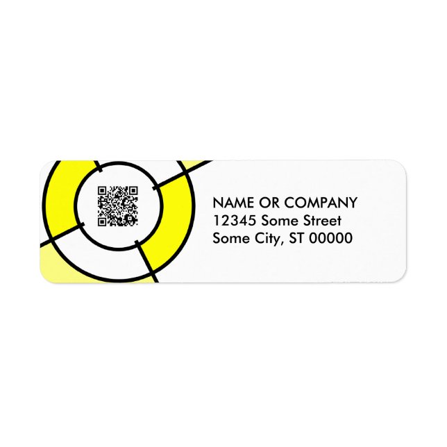 Étiquette code QR du bullseye jaune (Devant)