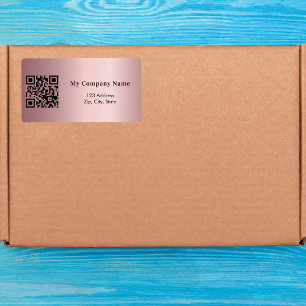 Étiquette Code qr entreprise rose adresse de retour