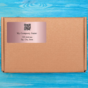 Étiquette Code qr entreprise rose adresse de retour