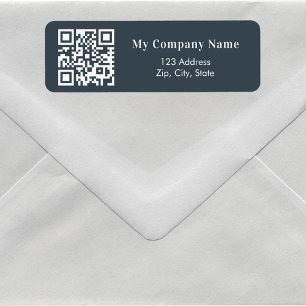 Étiquette Code QR gris charbon adresse de retour d'affaires