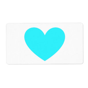 Étiquette Coeur cyan