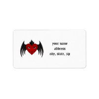 Coeur de vampire gothique ailé