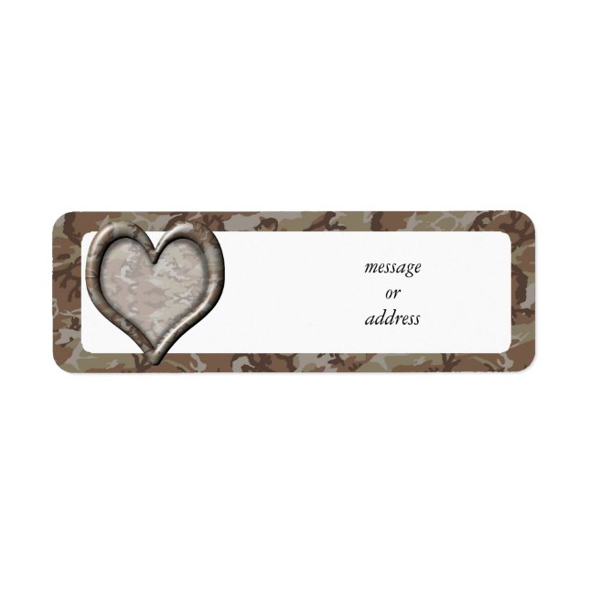 Étiquette Coeur du Camouflage du désert (Devant)