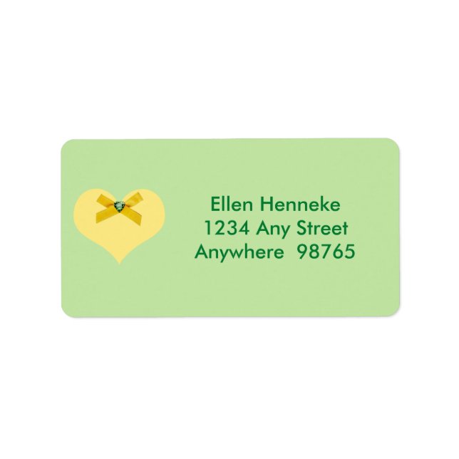 Étiquette Coeur jaune (Devant)