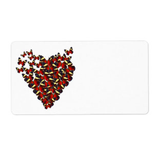 Étiquette Coeur papillon