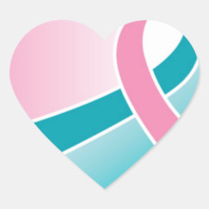 Étiquette COEUR rose et Turquoise