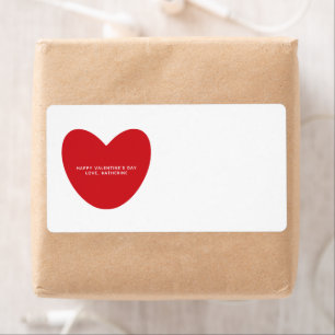 Étiquette Coeur rouge mignon personnalisé blanc Saint Valent