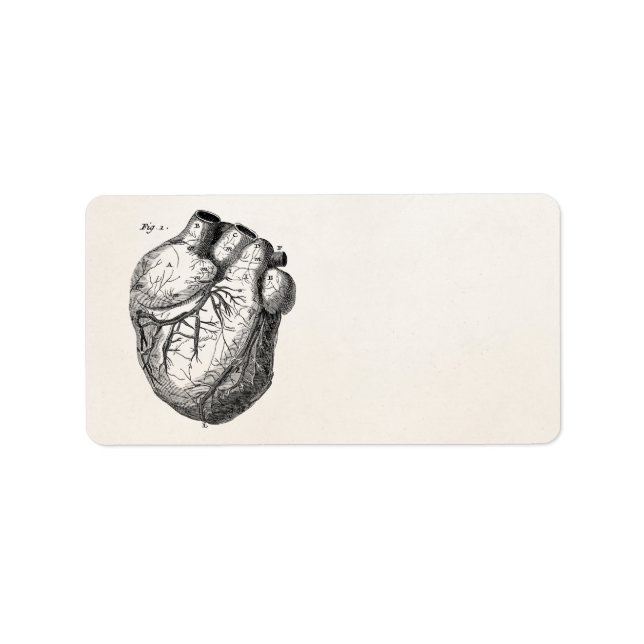 Étiquette Coeurs cardiaques rétro Cardiac des années 1800 vi (Devant)