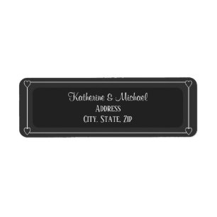 Étiquette Coeurs romantiques Moderne gris foncé Simple Maria