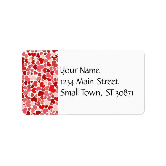 Étiquette Coeurs rouges roses Motif Saint Valentin cadeaux d (Devant)