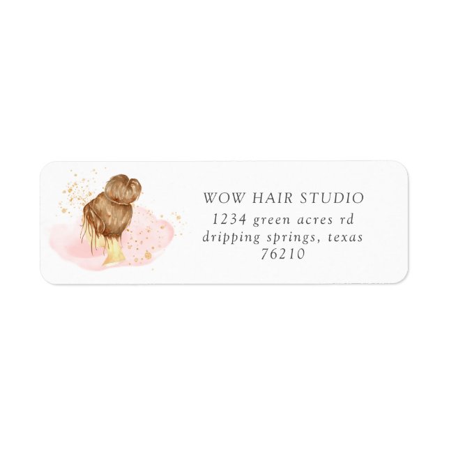 Étiquette coiffure rose vif coiffure upsalon retour adresse (Devant)
