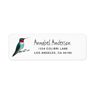 Étiquette Colibri à gorge rubis