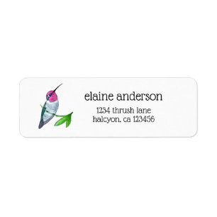 Étiquette Colibri d'Anna