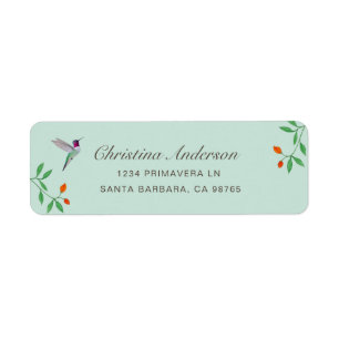 Étiquette Colibri de Californie Adresse