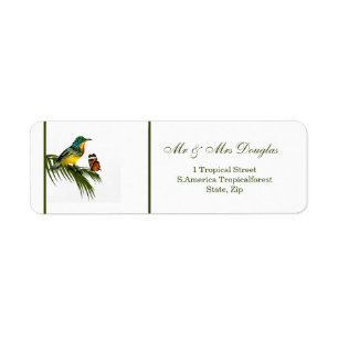 Étiquette Colibri et papillon