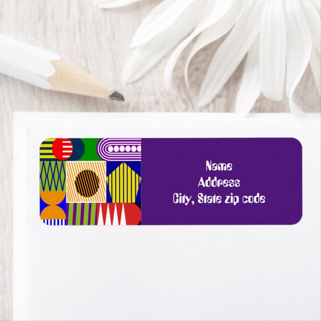 Étiquette Collage de forme Bauhaus (En situation)