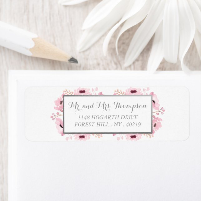 Étiquette Collection de Mariages floraux rose-printemps (En situation)