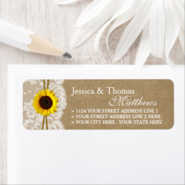 Étiquette Collection de Mariages Kraft, dentelle et tourneso