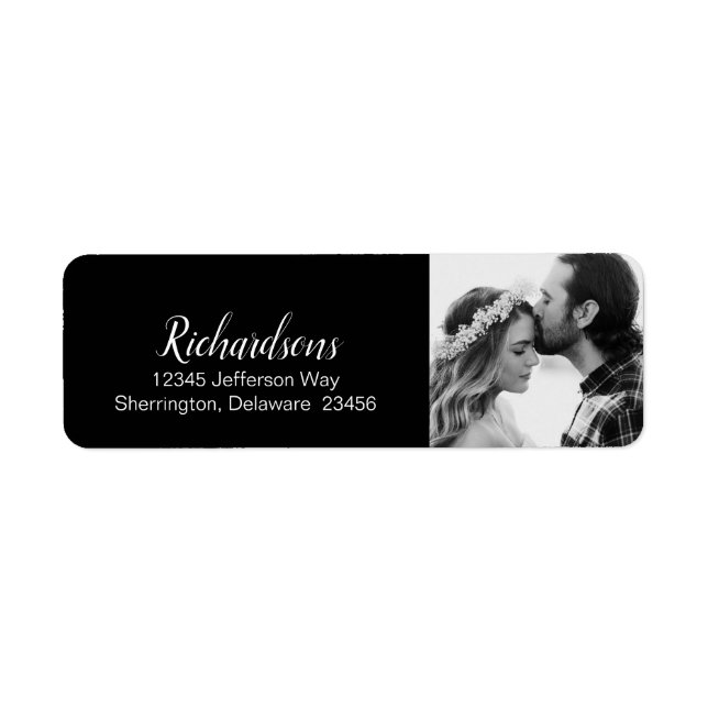 Étiquette Collection de Mariages photo en noir et blanc (Devant)