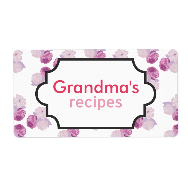 Étiquette Collection de recettes de fleurs violettes (Devant)