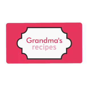 Étiquette Collection des recettes de la grand-maman