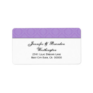 Étiquette Collection Mariage damassé de losange violet lavan
