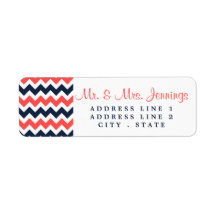 Collection Mariage moderne Chevron Marine & Coral