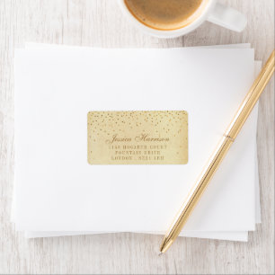 Étiquette Collection Vintage de Mariage Glam Gold Confetti