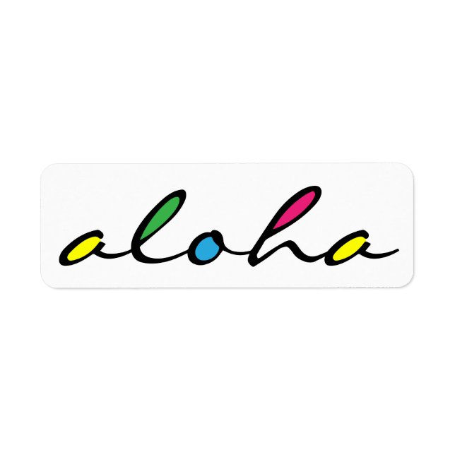 Étiquette coloré ALOHA (Devant)