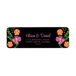 Étiquette Colorée Floral Fiesta mexicaine Adresse de retour