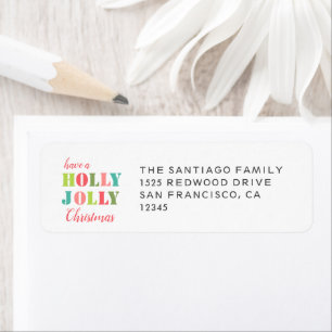 Étiquette Colorée Holly Jolly Adresse de retour