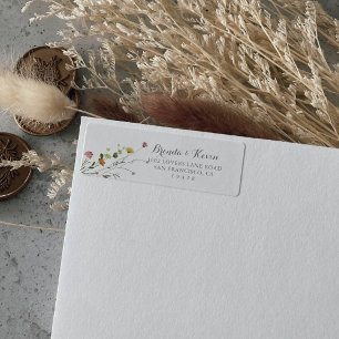 Étiquette Colorful Dainty Fleurs sauvages Retour Adresse