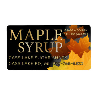 Étiquette Colorful Maple Leaf Plastic Jug Syrup label