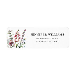 Étiquette Colorful Wildflower Garden Return Address Labels