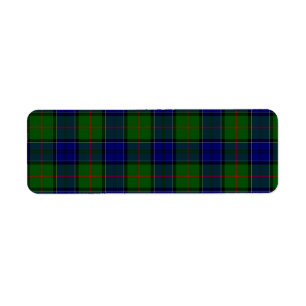 Étiquette Colquhoun tartan bleu vert plaid