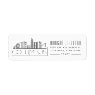 Étiquette Columbus Stylisé City Skyline