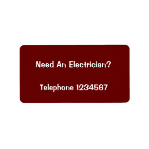 ÉTIQUETTE COMMERCES. ÉLECTRICIEN.