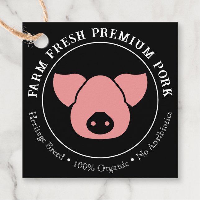 Étiquette commerciale de porc frais de ferme perso (Devant)