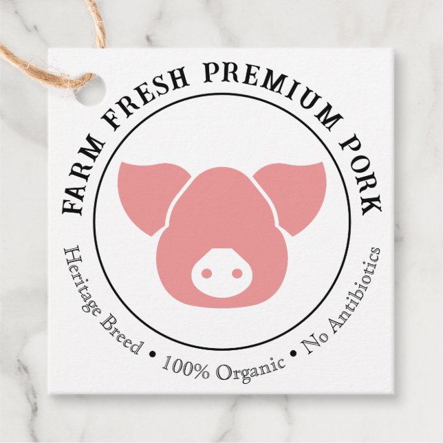 Étiquette commerciale de porc frais de ferme perso (Devant)