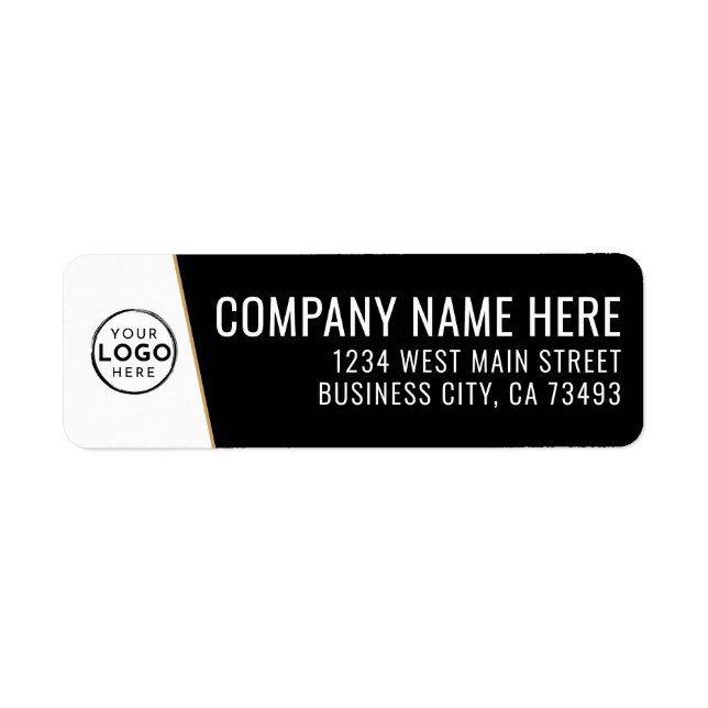 Étiquette Company Logo Black Gold Business (Devant)